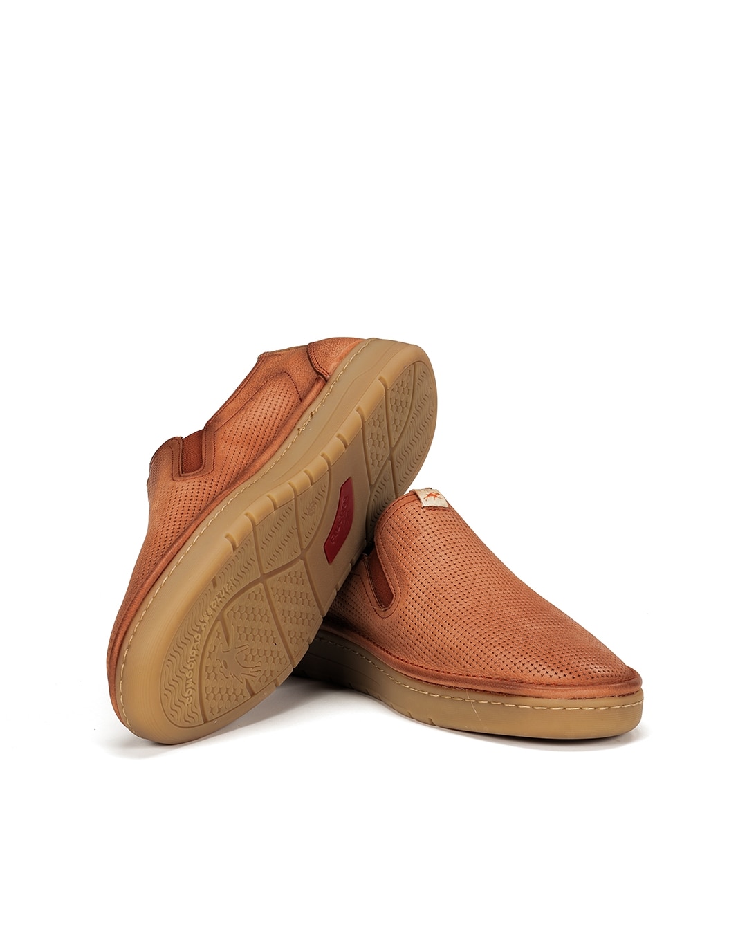 Mocassins Fabricados em Nobuck Laranja-4