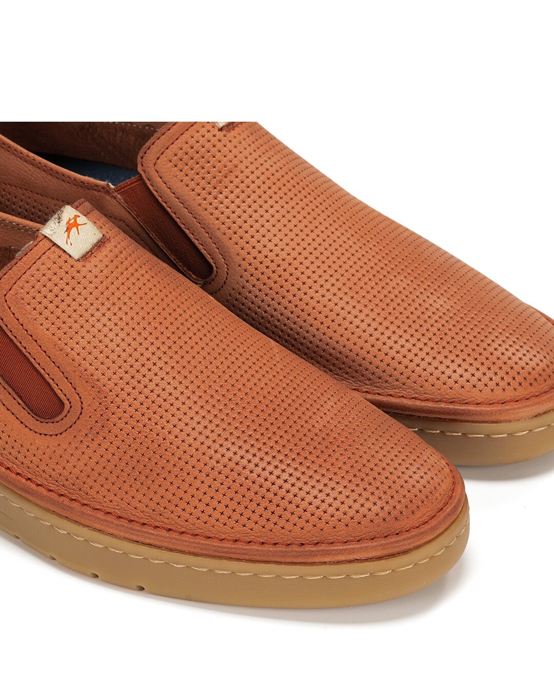 Mocassins Fabricados em Nobuck Laranja-6