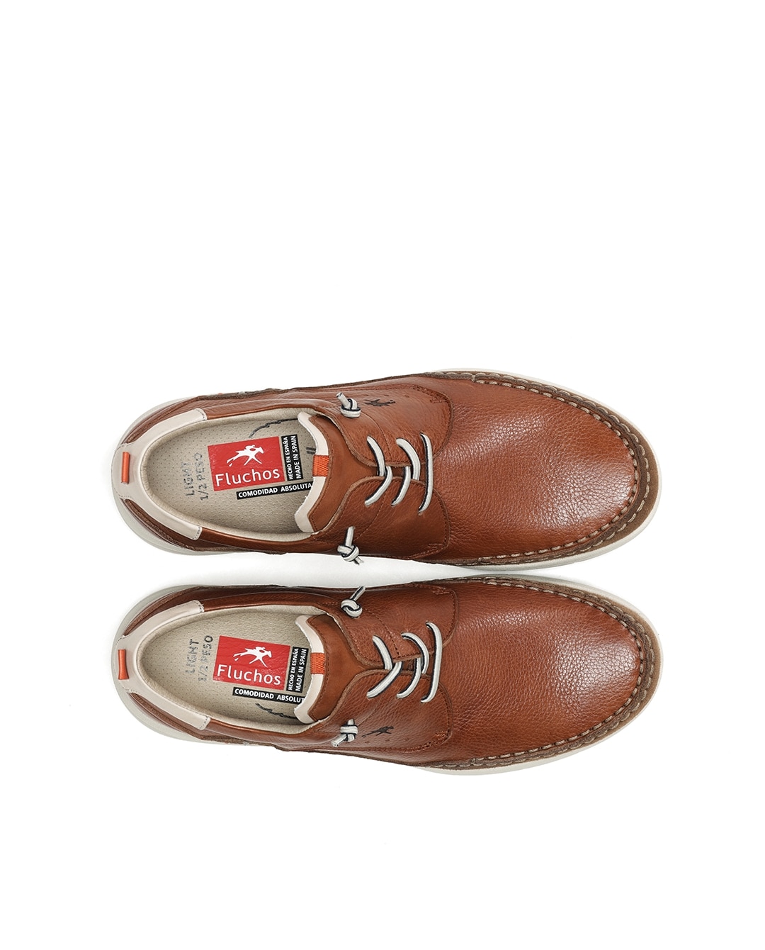Sapatilhas Desportivas Fabricadas em Pele Castanho / Branco gasto-5