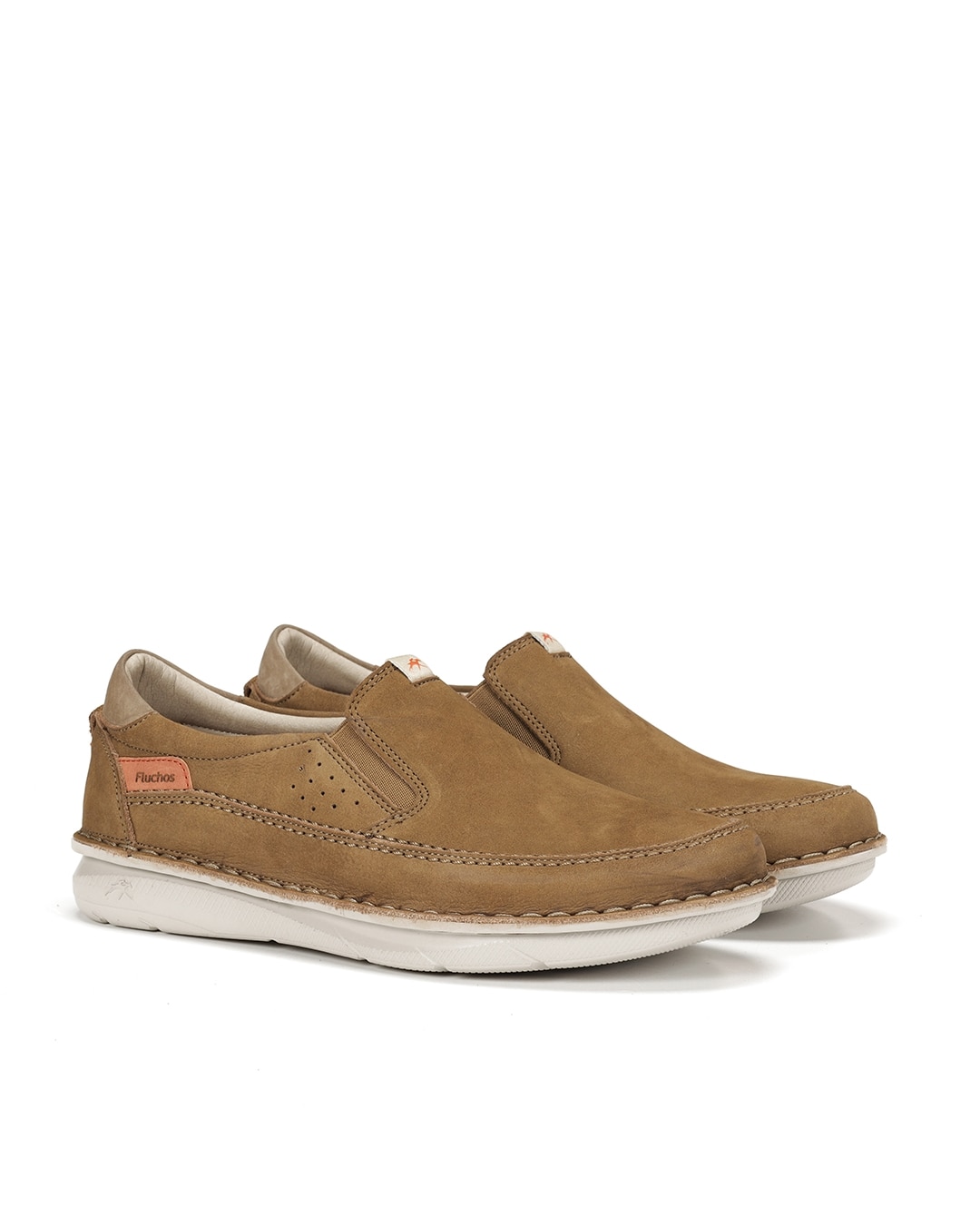 Mocassins Fabricados em Nobuck Castanho-claro-3