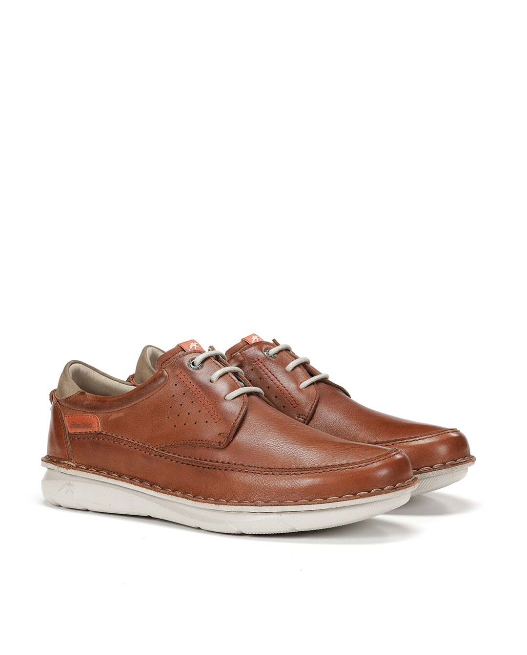 Sapatos de Cordões Fabricados em Pele Castanho-2