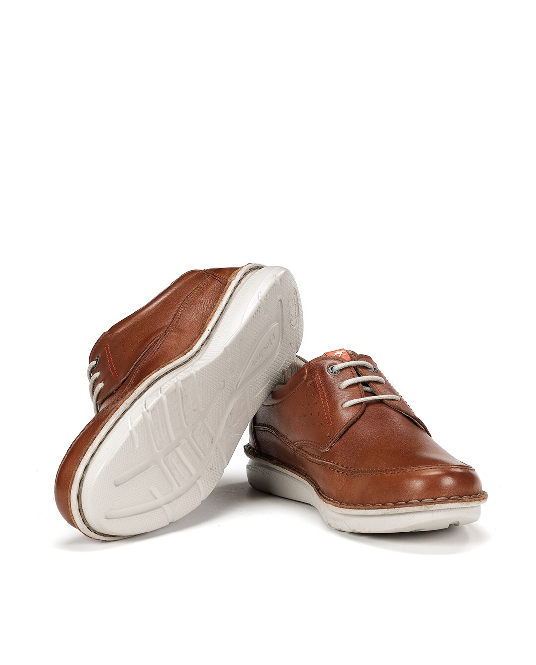 Sapatos de Cordões Fabricados em Pele Castanho-4