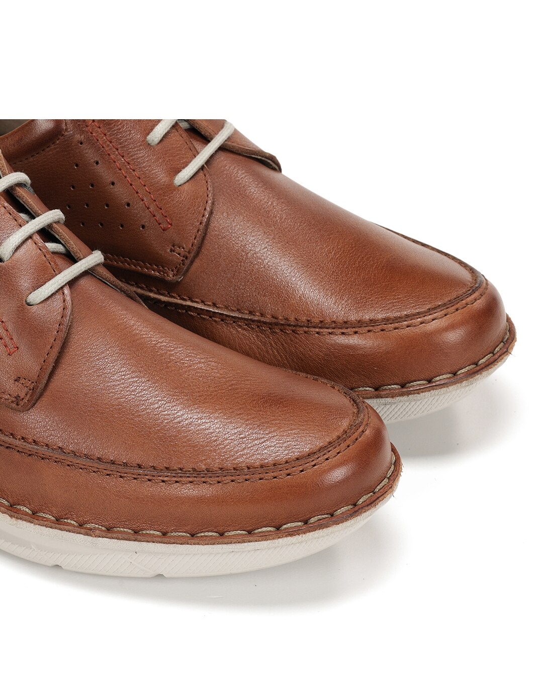 Sapatos de Cordões Fabricados em Pele Castanho-6