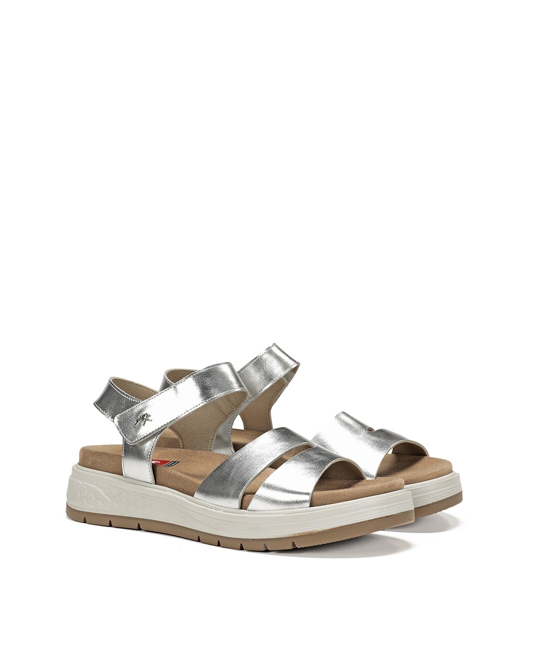 Sandálias Abertas em Pele Prateado-2