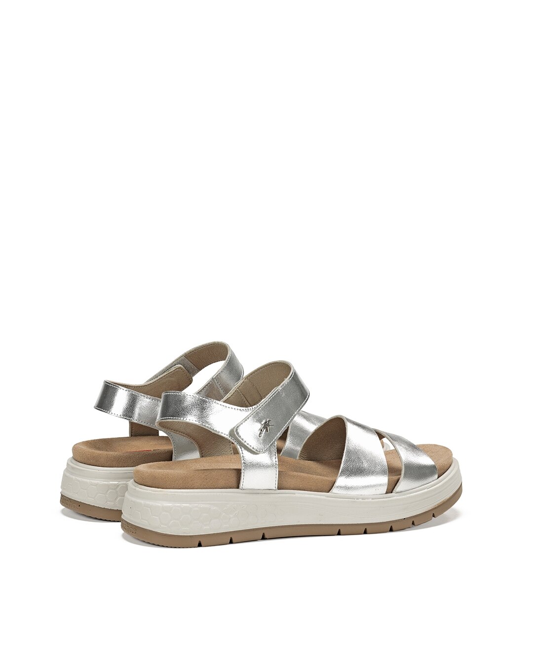 Sandálias Abertas em Pele Prateado-3