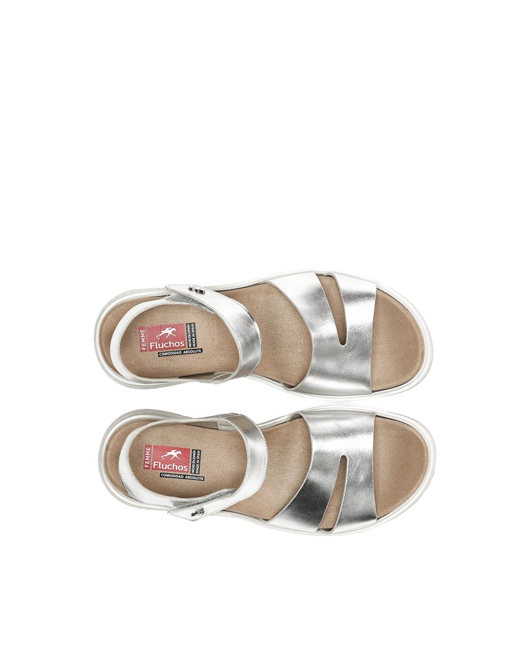 Sandálias Abertas em Pele Prateado-5