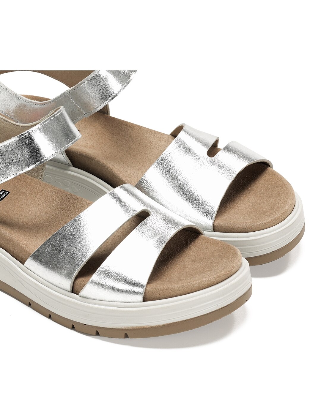 Sandálias Abertas em Pele Prateado-6