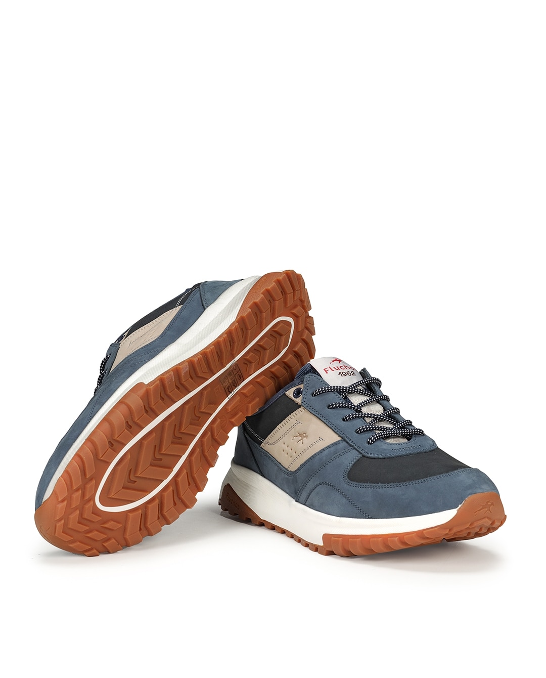 Sapatos de Cordões Fabricados em Nobuck Azul-5