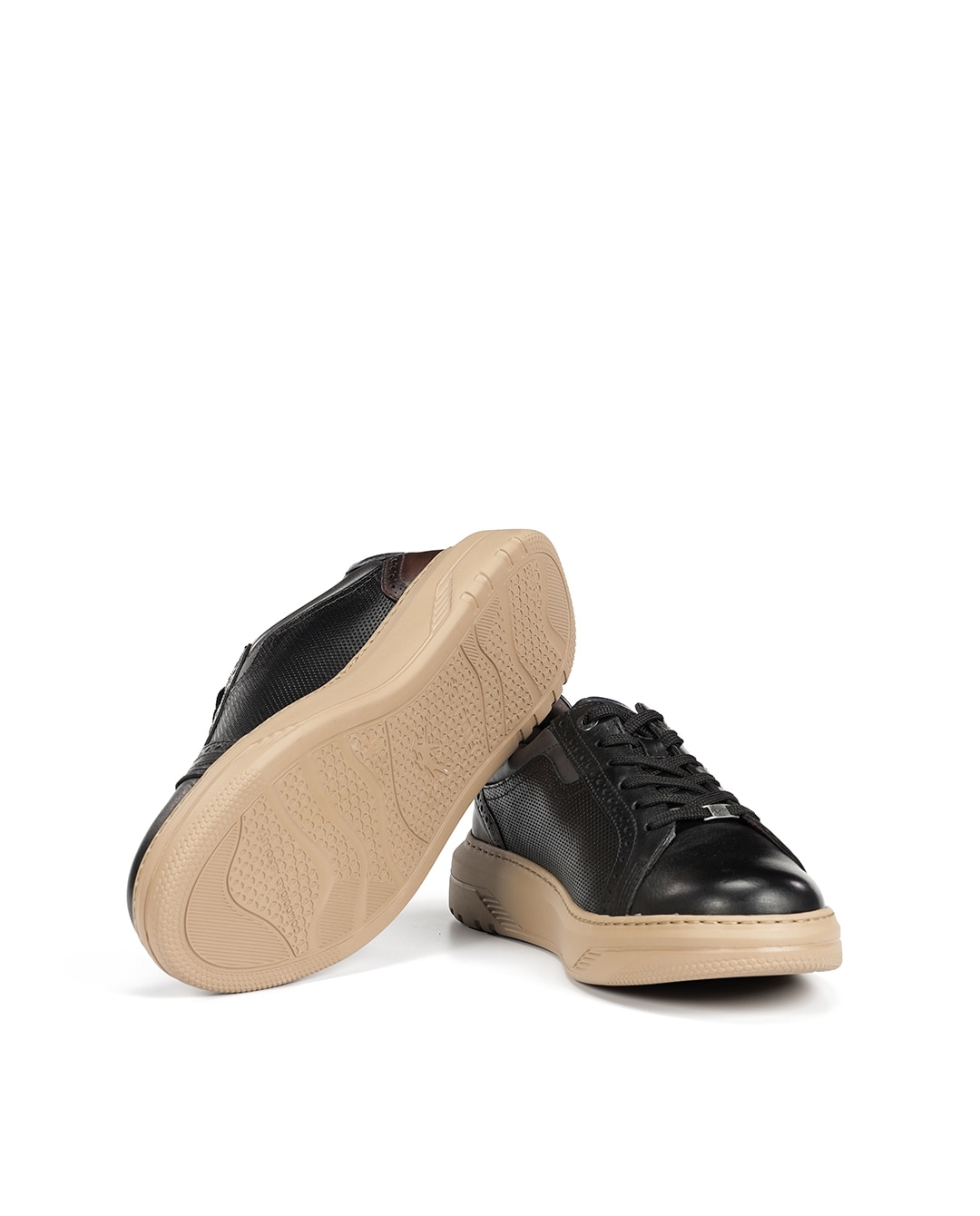 Sapatos de Cordões Fabricados em Pele Preto-4