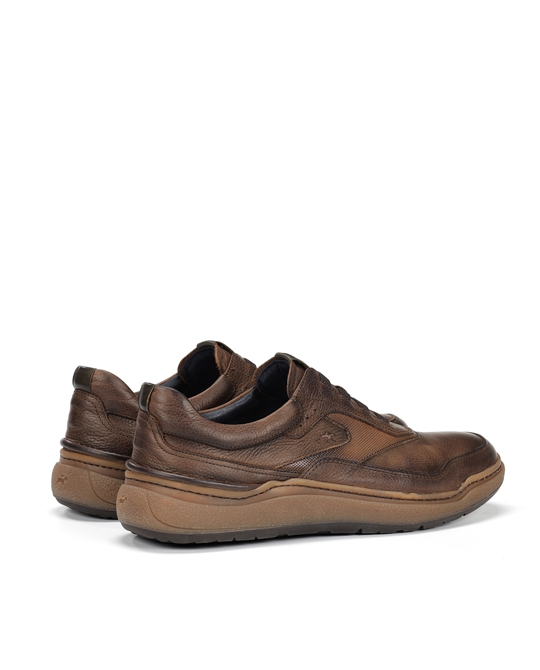 Sapatos de Cordões Fabricados em Pele Castanho-chocolate-3
