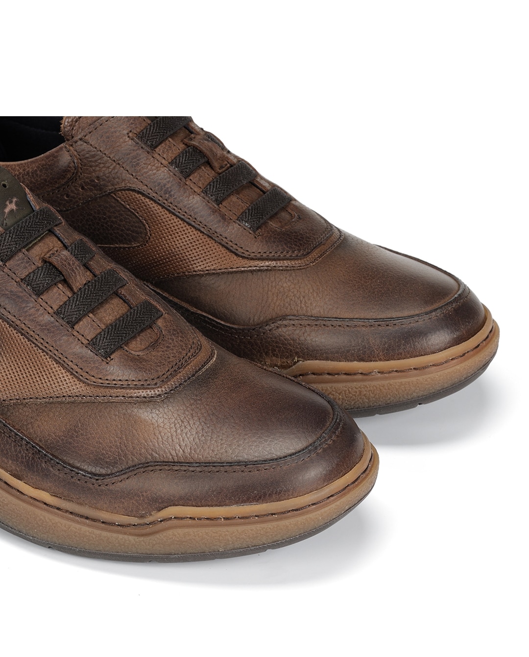 Sapatos de Cordões Fabricados em Pele Castanho-chocolate-6