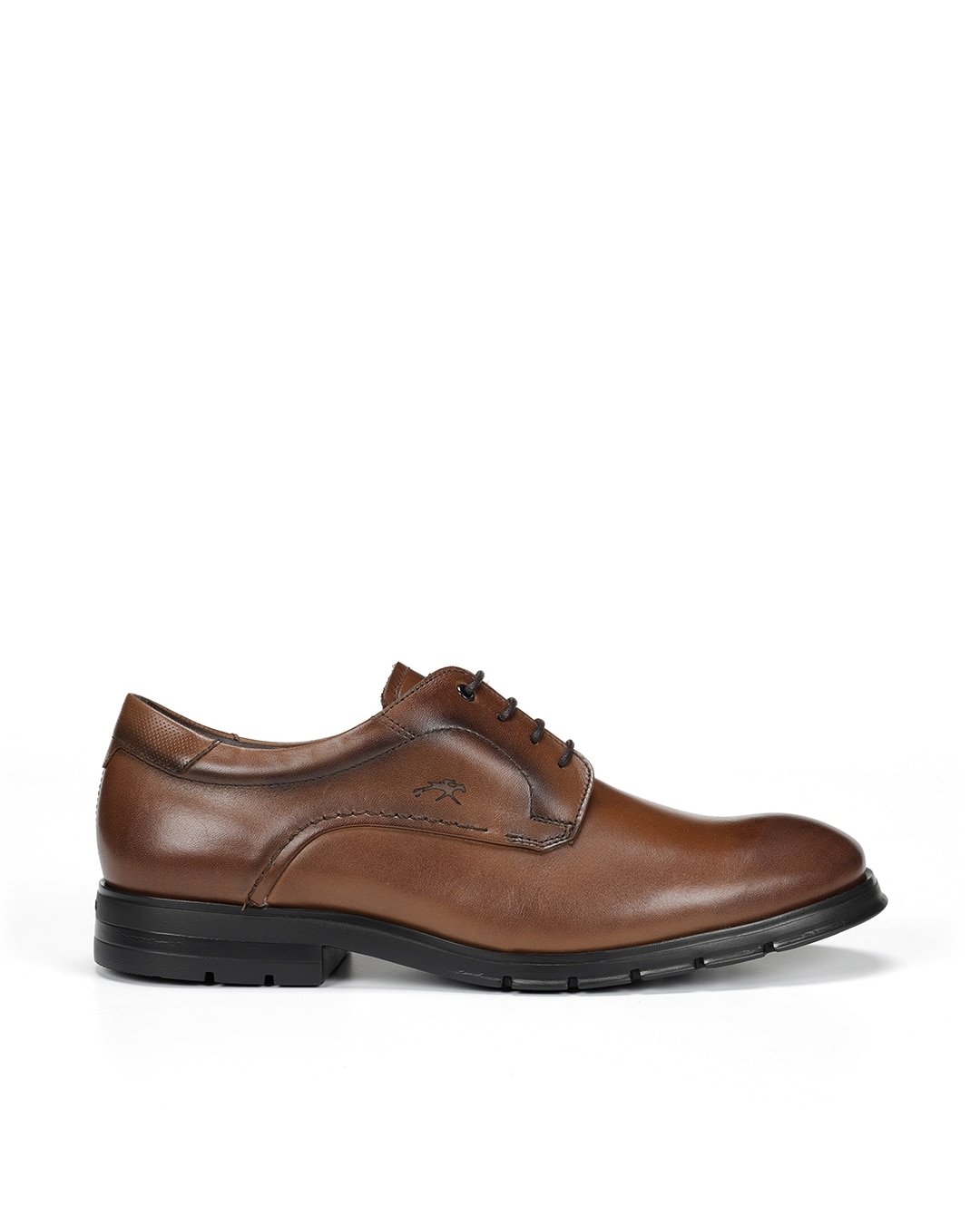 Sapatos de Cordões Fabricados em Pele Castanho-claro-1