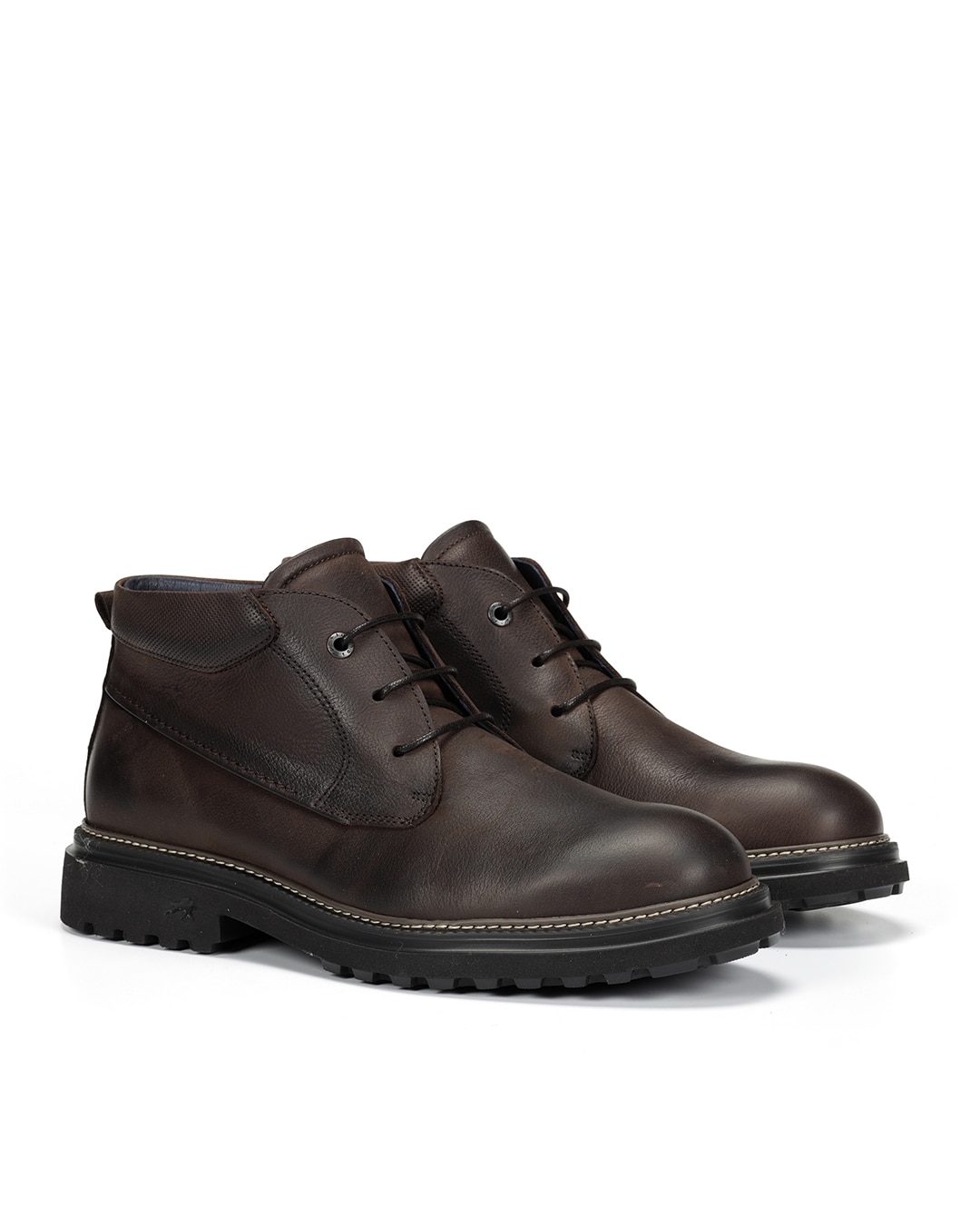 Botins Fabricados em Acabamento Encerado Castanho-escuro-2