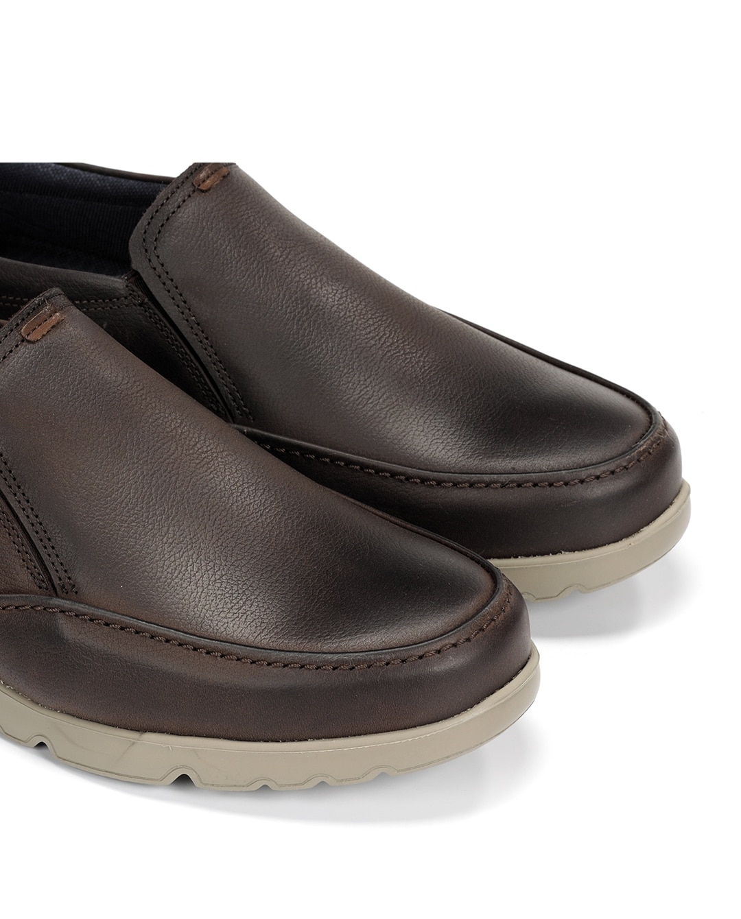 Mocassins Fabricados em Acabamento Encerado Castanho-6