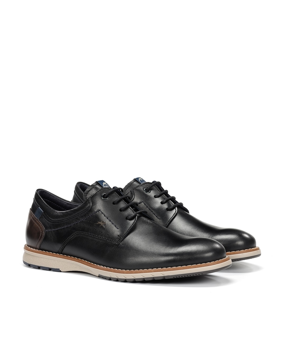Sapatos de Cordões Fabricados em Pele Preto brilhante-2