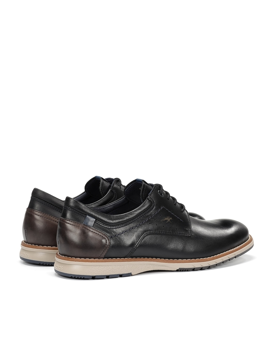 Sapatos de Cordões Fabricados em Pele Preto brilhante-3