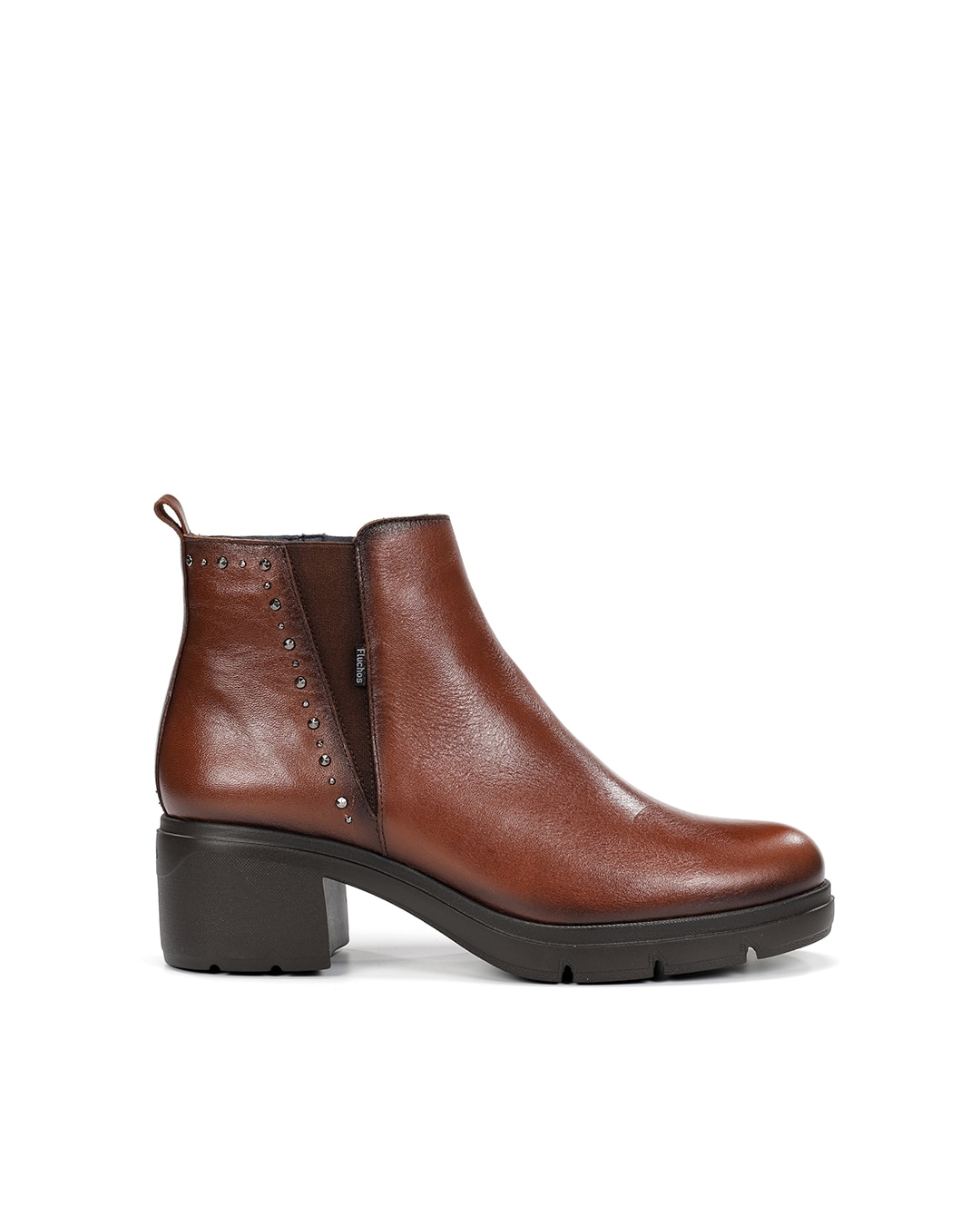 Botins Fabricados em Pele Castanho-claro-1