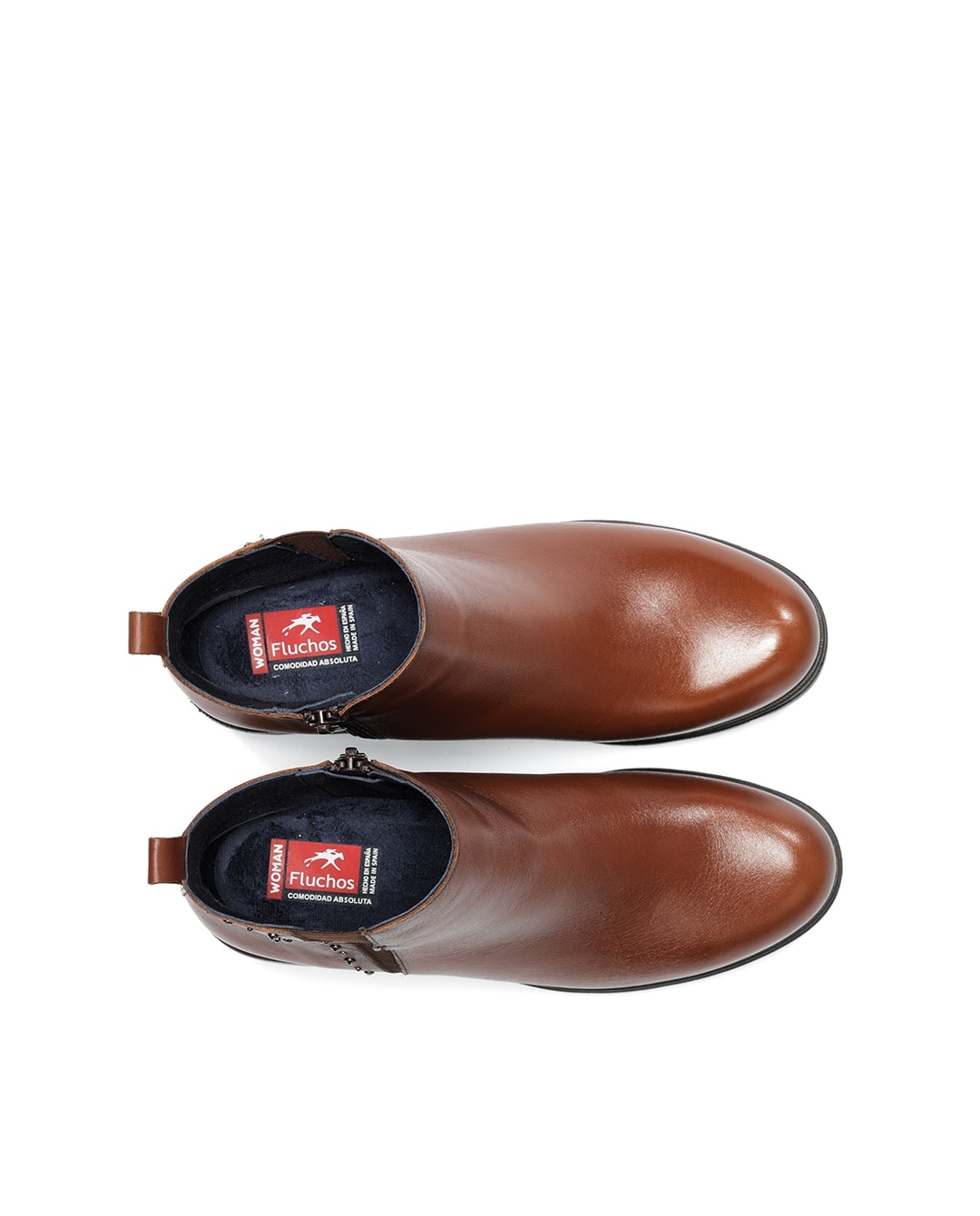 Botins Fabricados em Pele Castanho-claro-5
