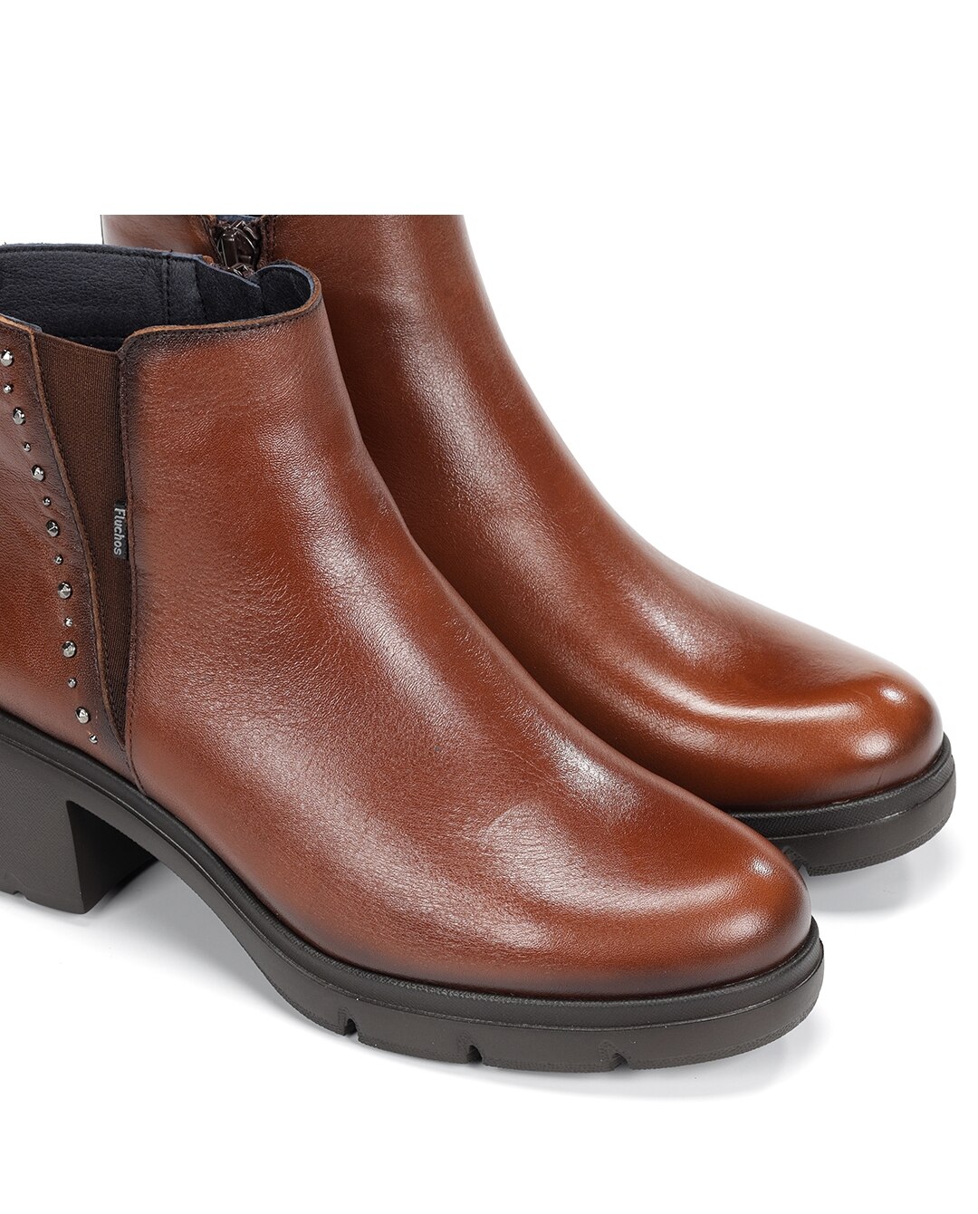 Botins Fabricados em Pele Castanho-claro-6