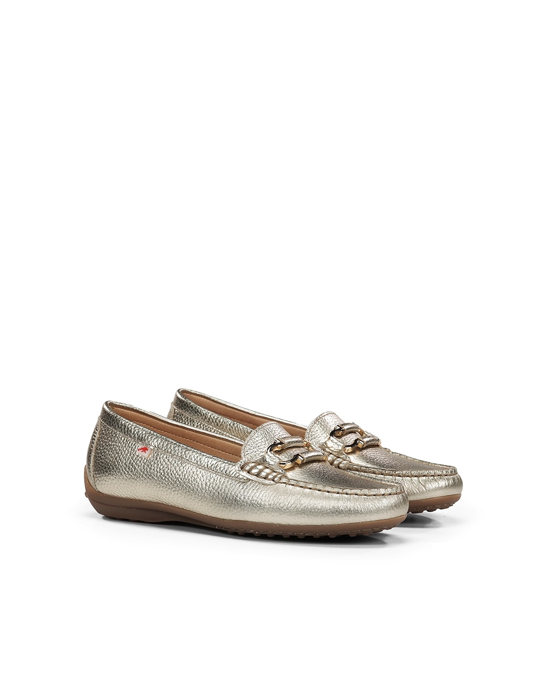 Mocassins Fabricados em Pele Ouro-2