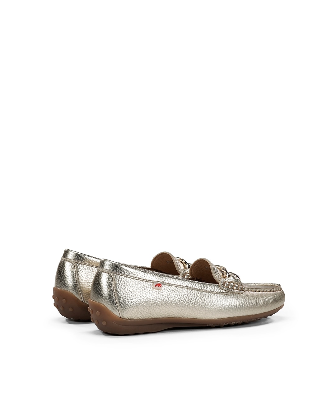 Mocassins Fabricados em Pele Ouro-3