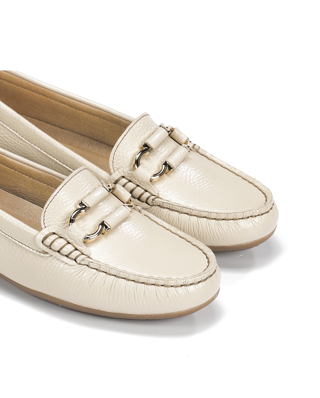 Mocassins Fabricados em Pele Castanho-6