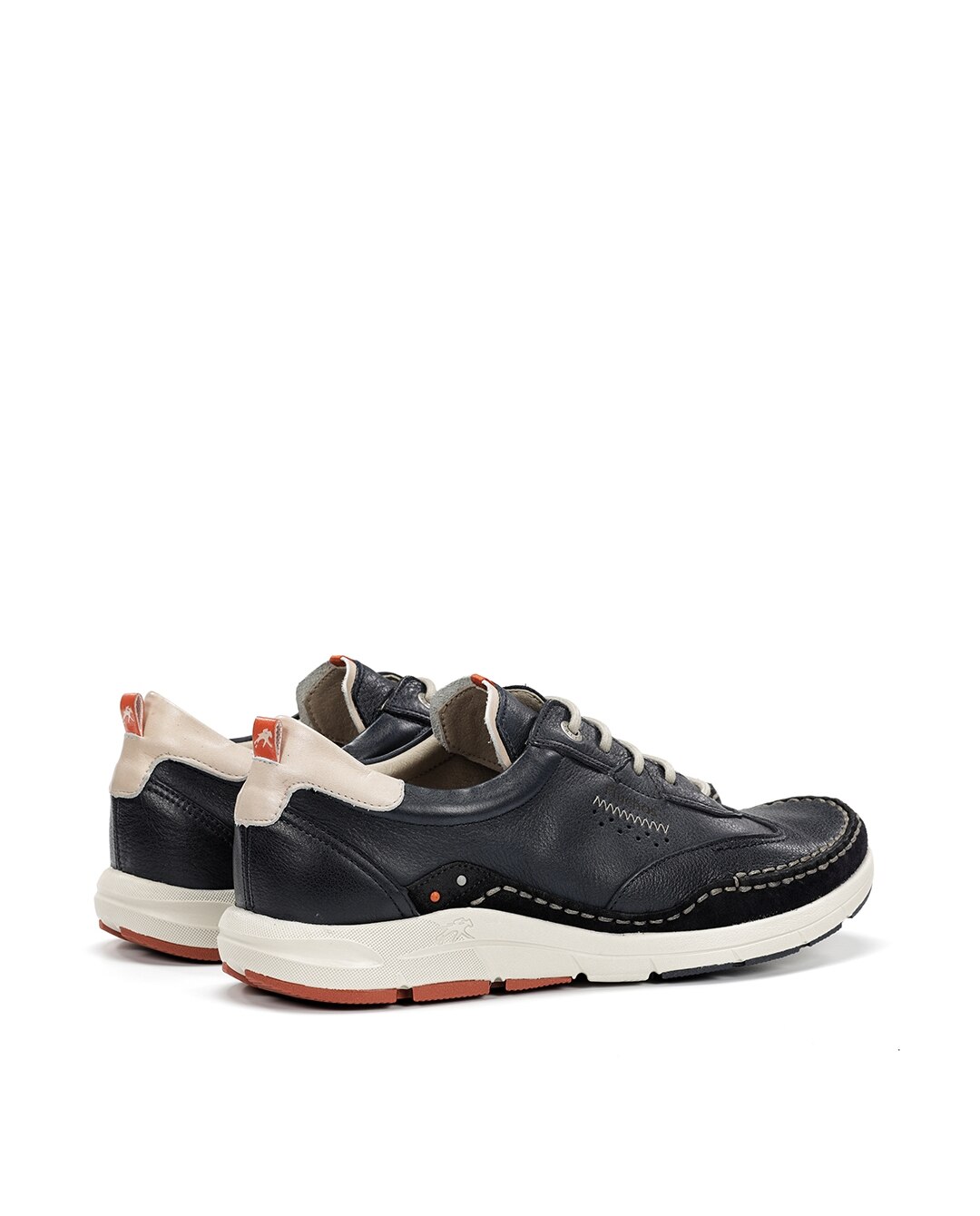 Sapatos de Cordões Fabricados em Pele Azul-3