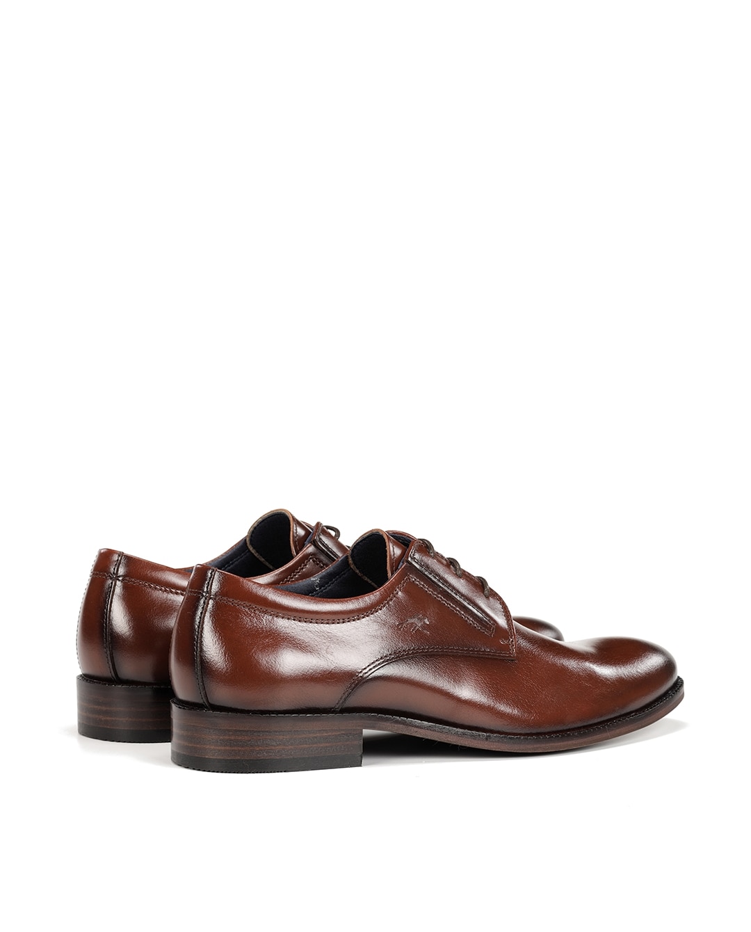 Sapatos de Cordões Fabricados em Pele Castanho-3