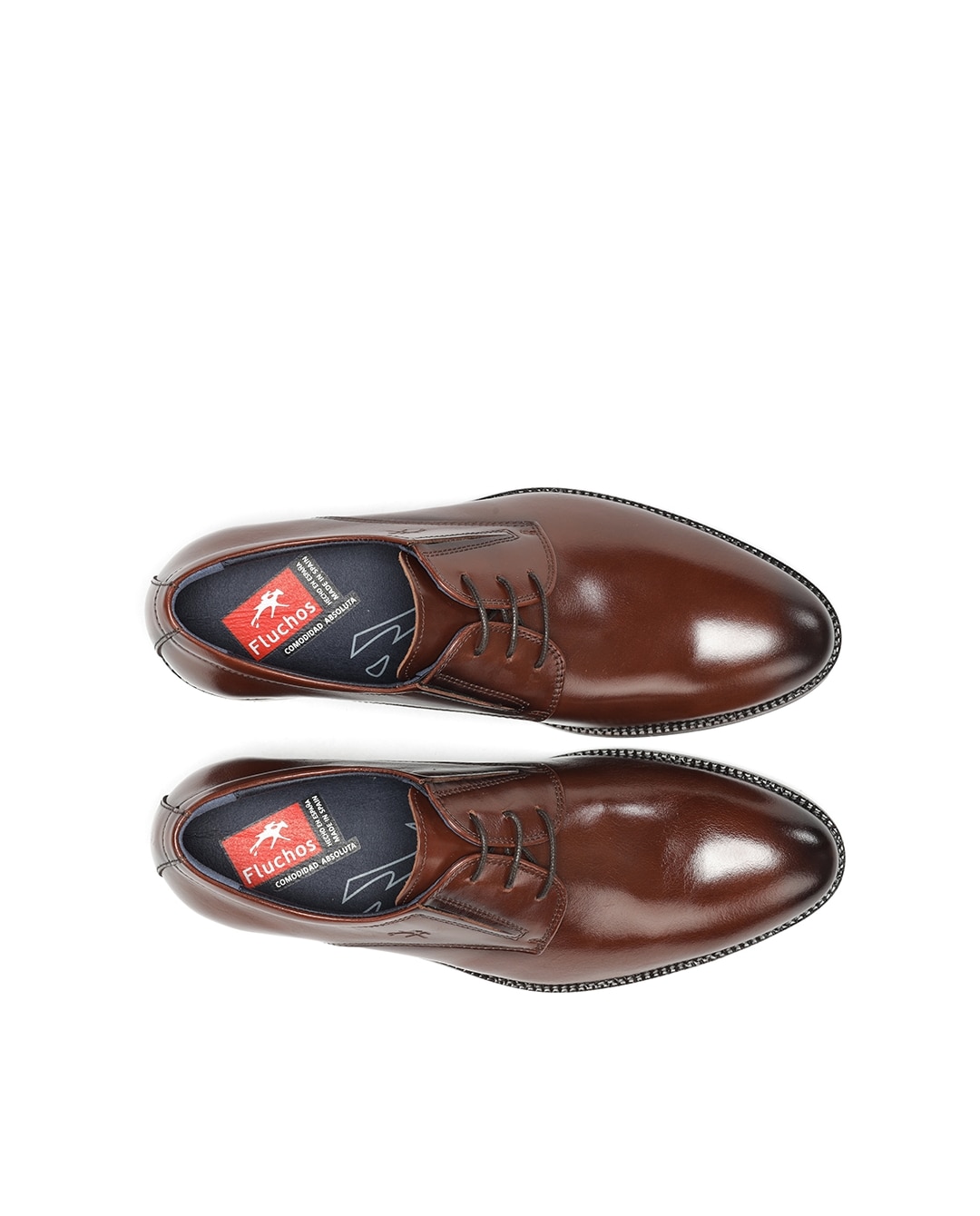 Sapatos de Cordões Fabricados em Pele Castanho-5