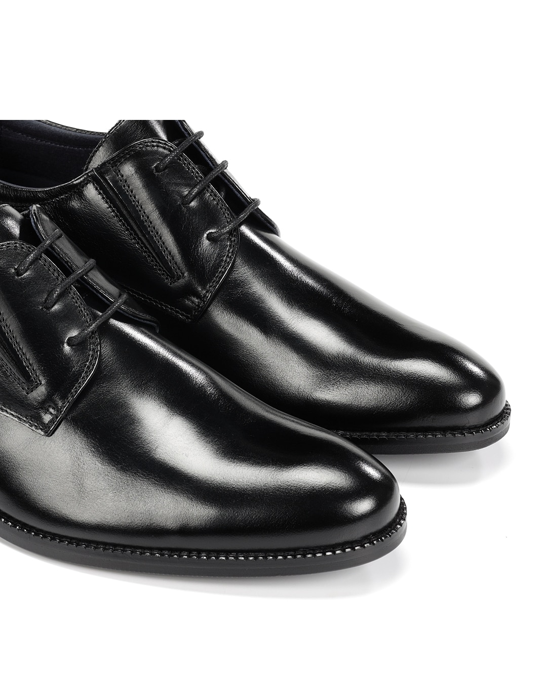 Sapatos de Cordões Fabricados em Pele Preto-6