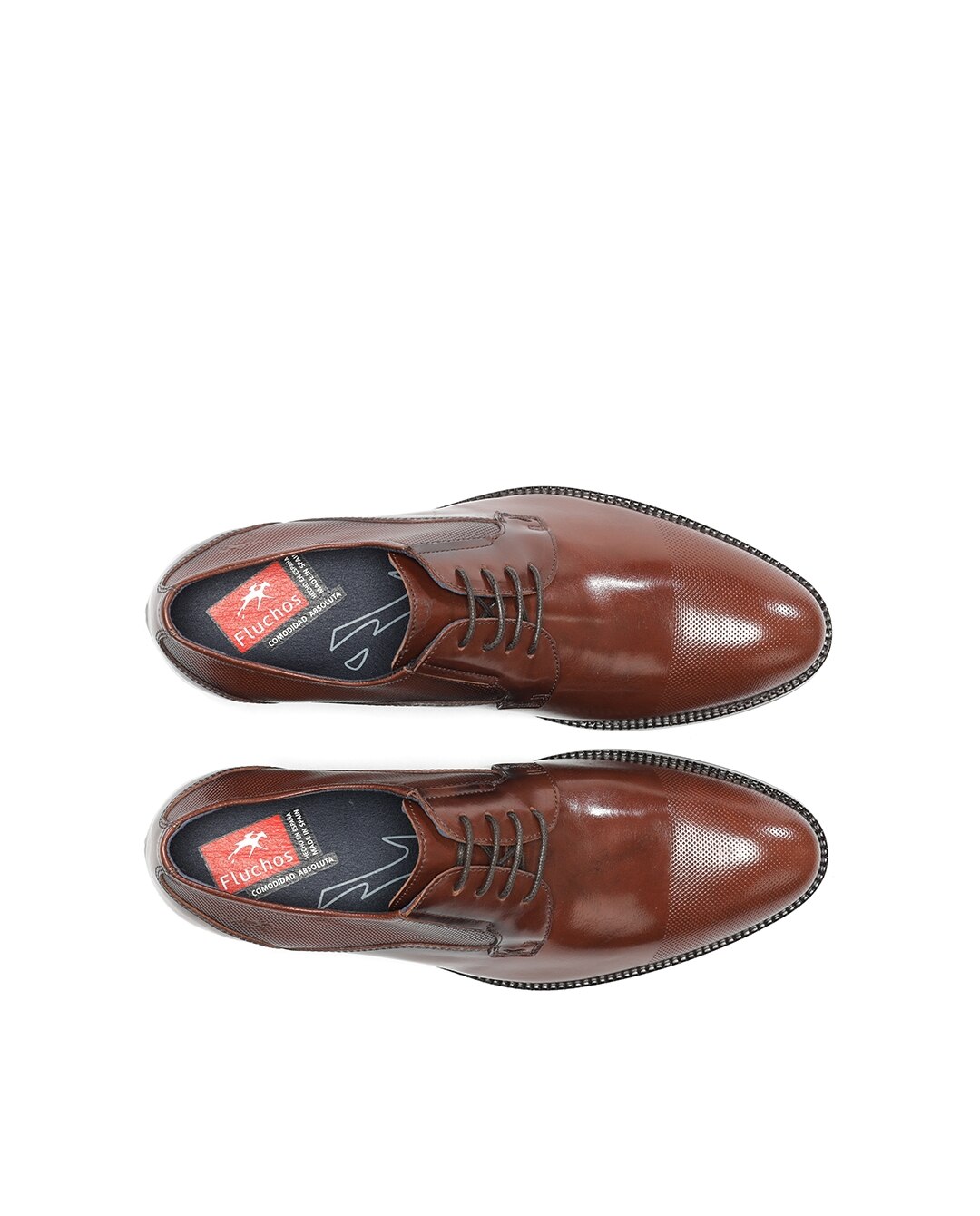 Sapatos de Cordões Fabricados em Pele Castanho-5