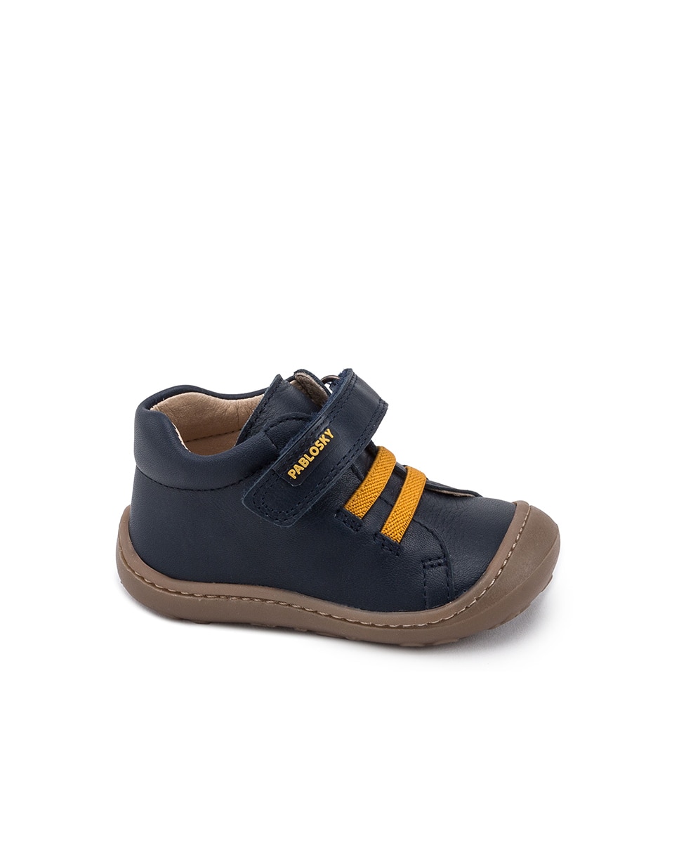 Botas de Bebé em Pele com Velcro Pablosky Azul-marinho-1