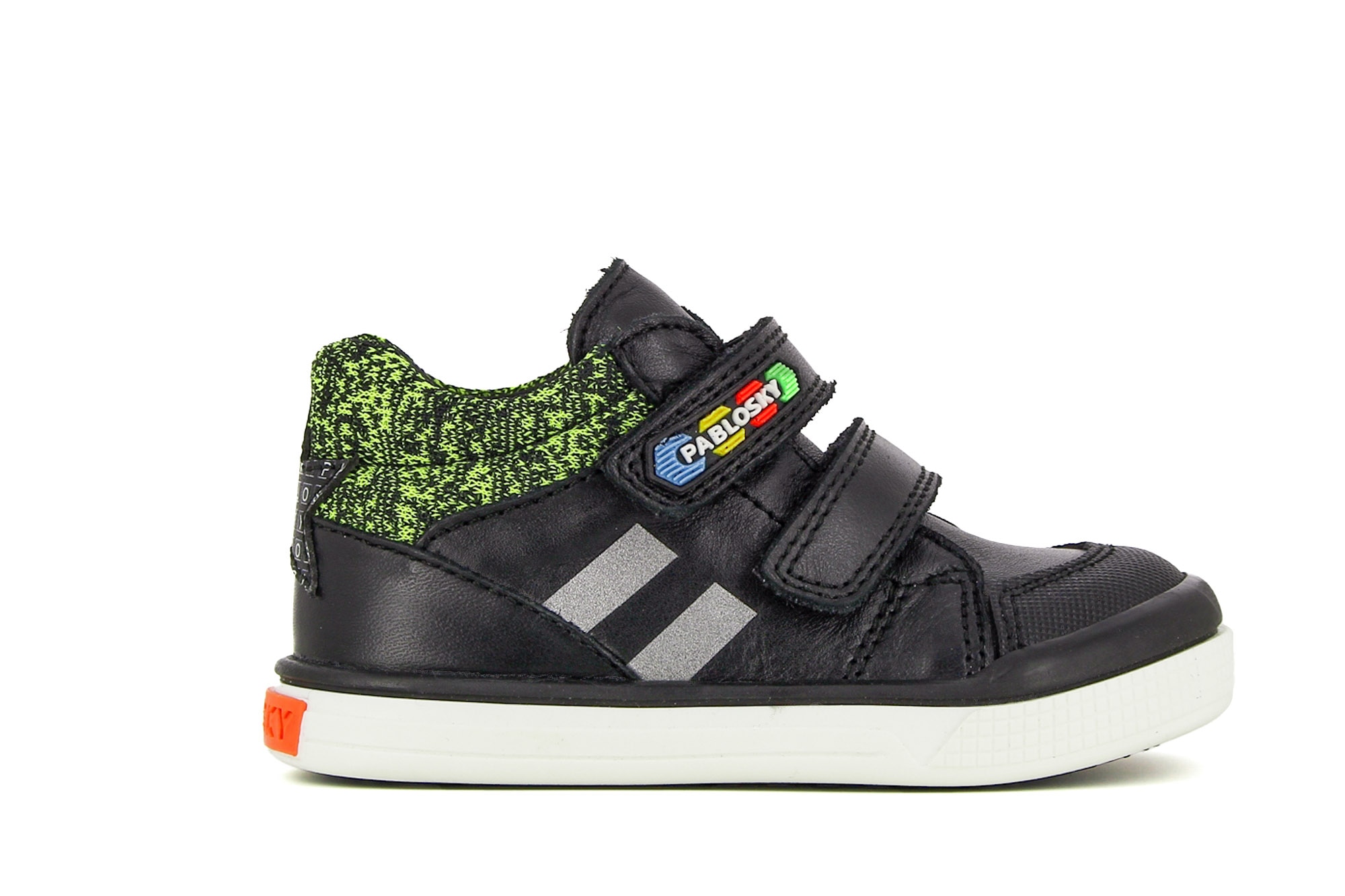 Sapatilhas Desportivas para Bebé Tipo Bota de Pele Pablosky Preto / Verde-flúor-2