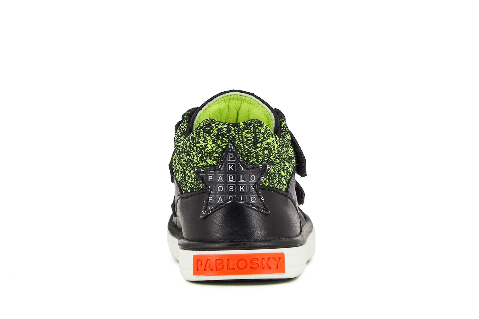 Sapatilhas Desportivas para Bebé Tipo Bota de Pele Pablosky Preto / Verde-flúor-3