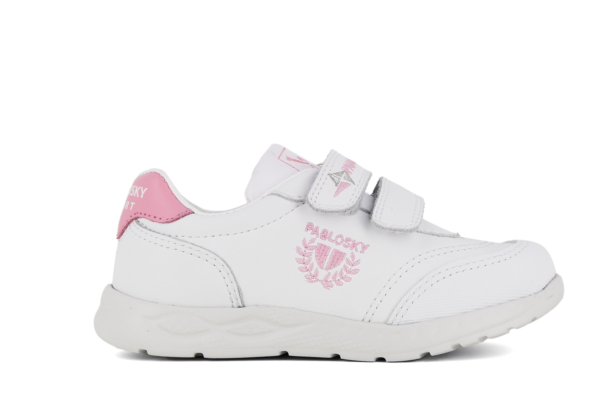 Sapatilhas desportivas brancas com fecho aderente duplo Branco-2