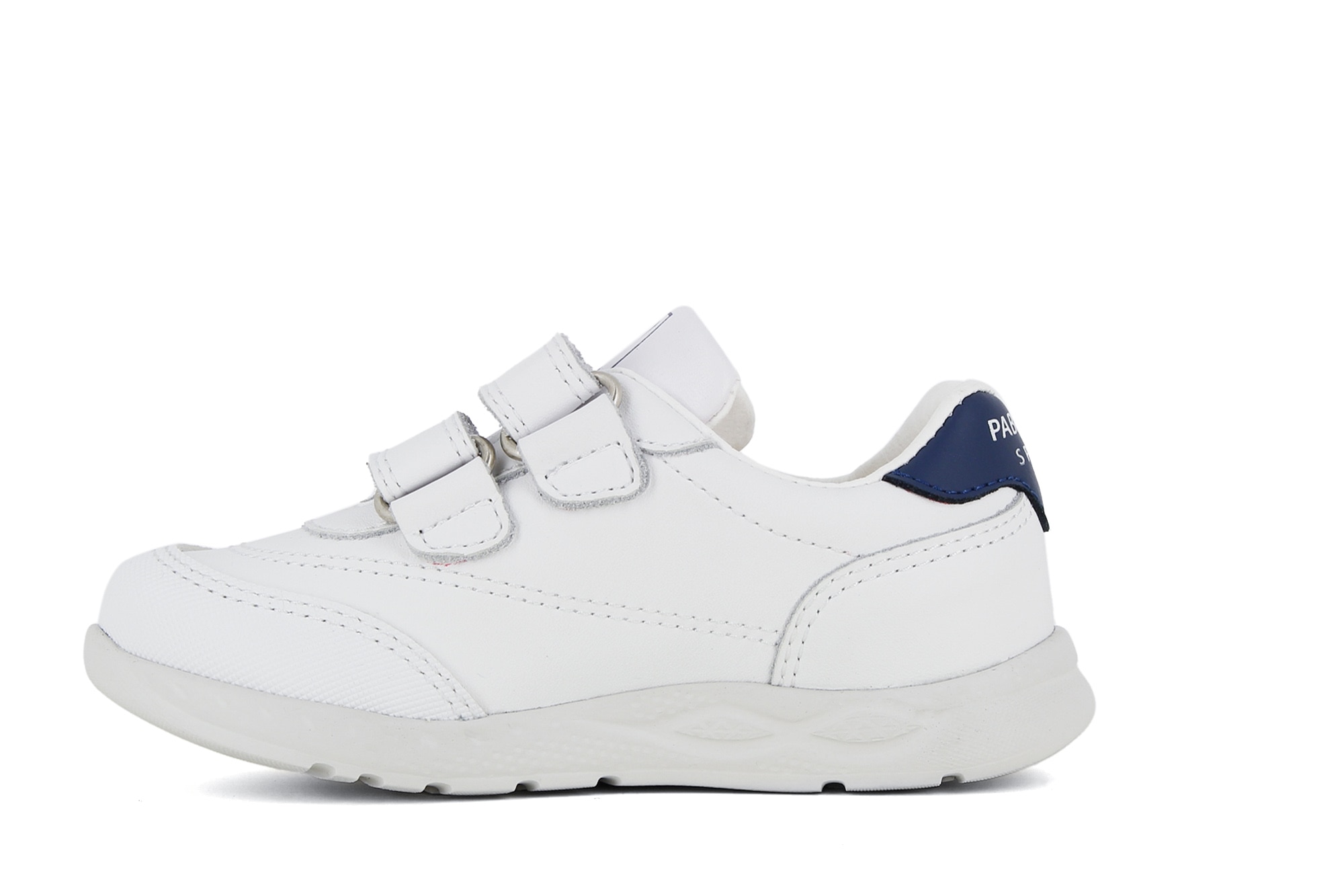 Sapatilhas desportivas em pele com fecho aderente duplo Branco-4