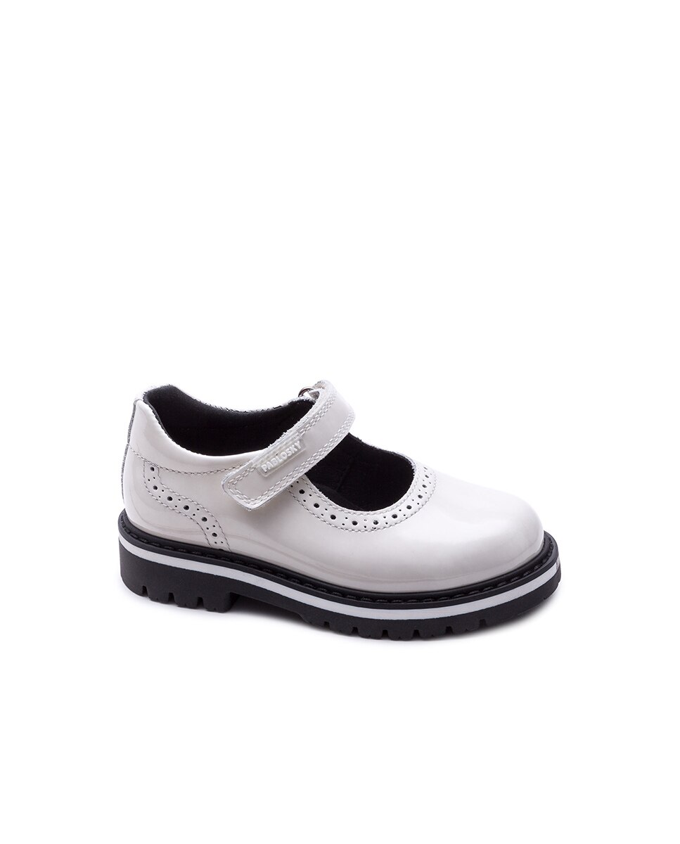 Merceditas de Pele Branco / Preto-1