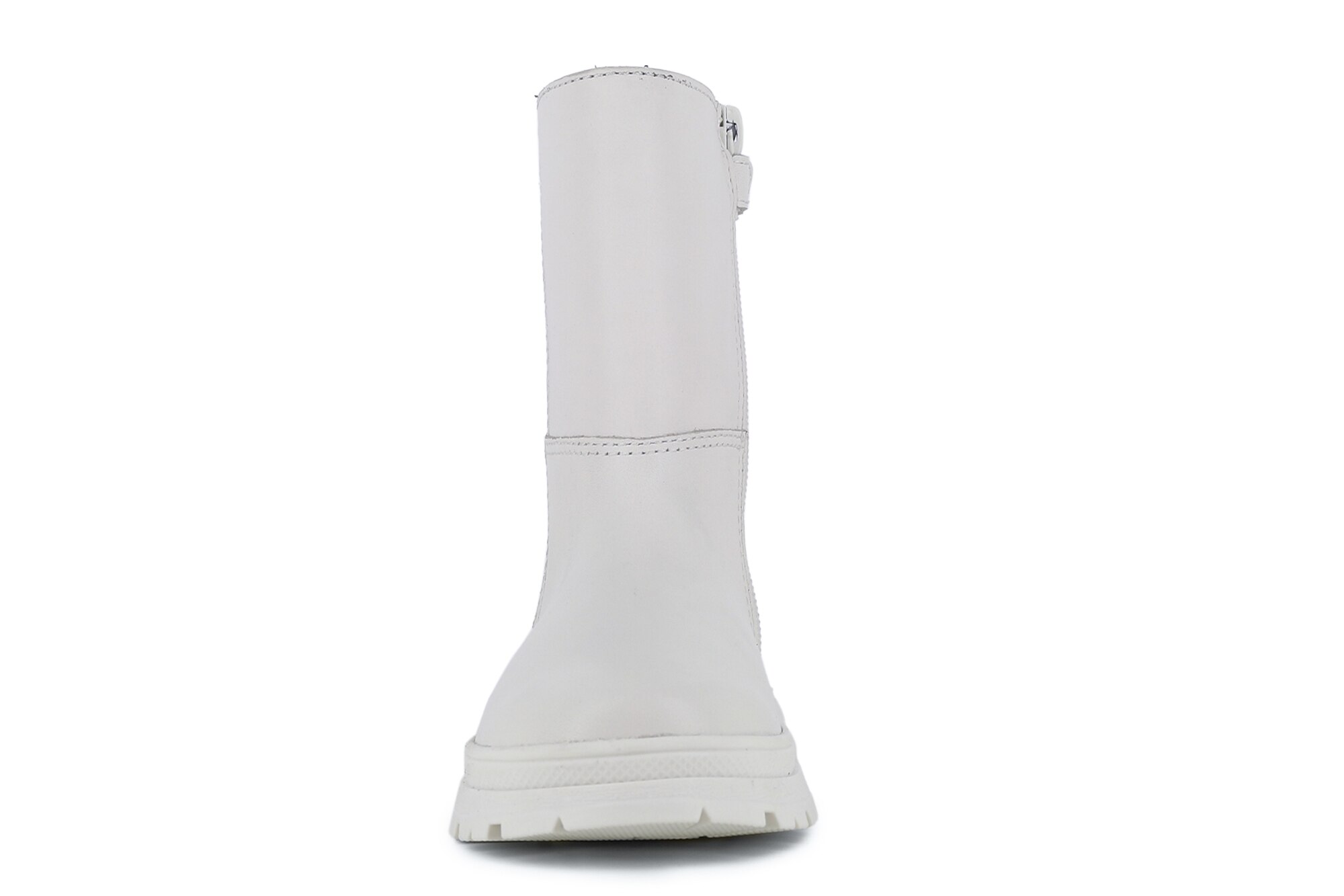 Botas Infantil de Pele com Fecho Zip Pablosky Branco-5