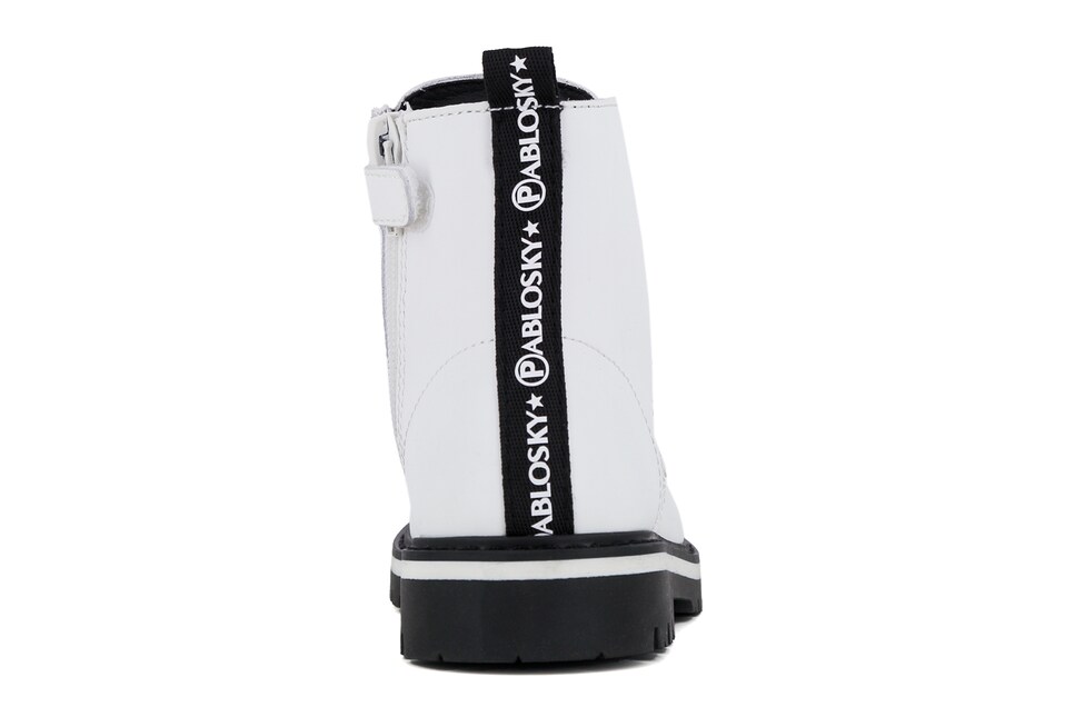 Botas com Fecho Zip e Atacadores Branco-3