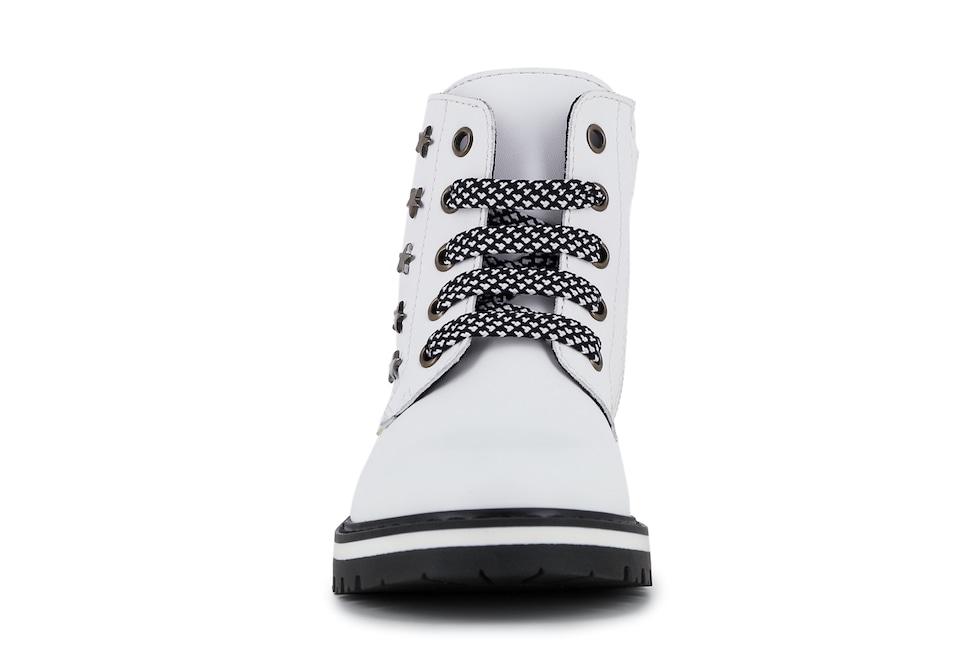 Botas com Fecho Zip e Atacadores Branco-5