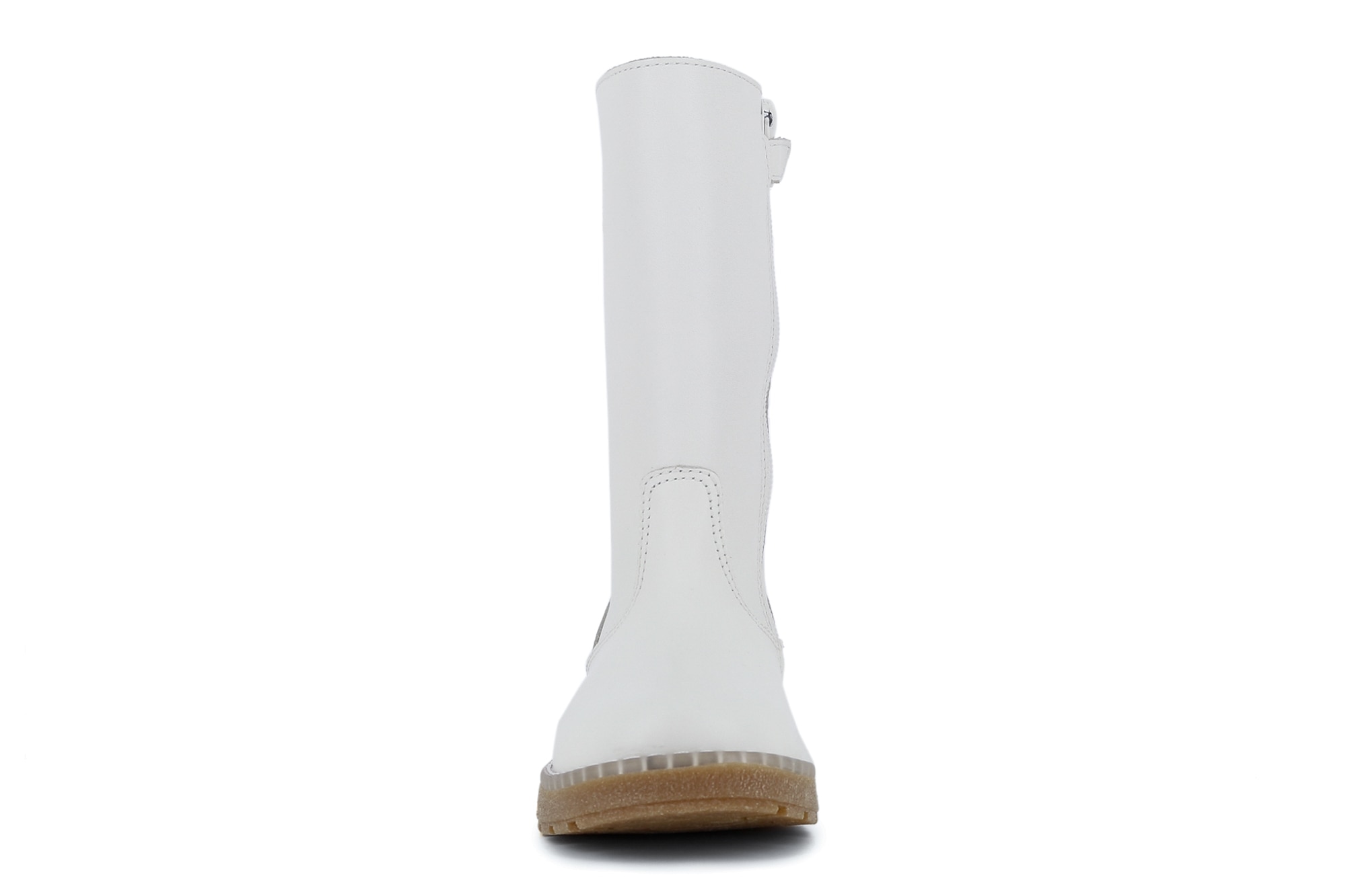 Botas Infantil de Pele com Fecho Zip Pablosky Branco-5