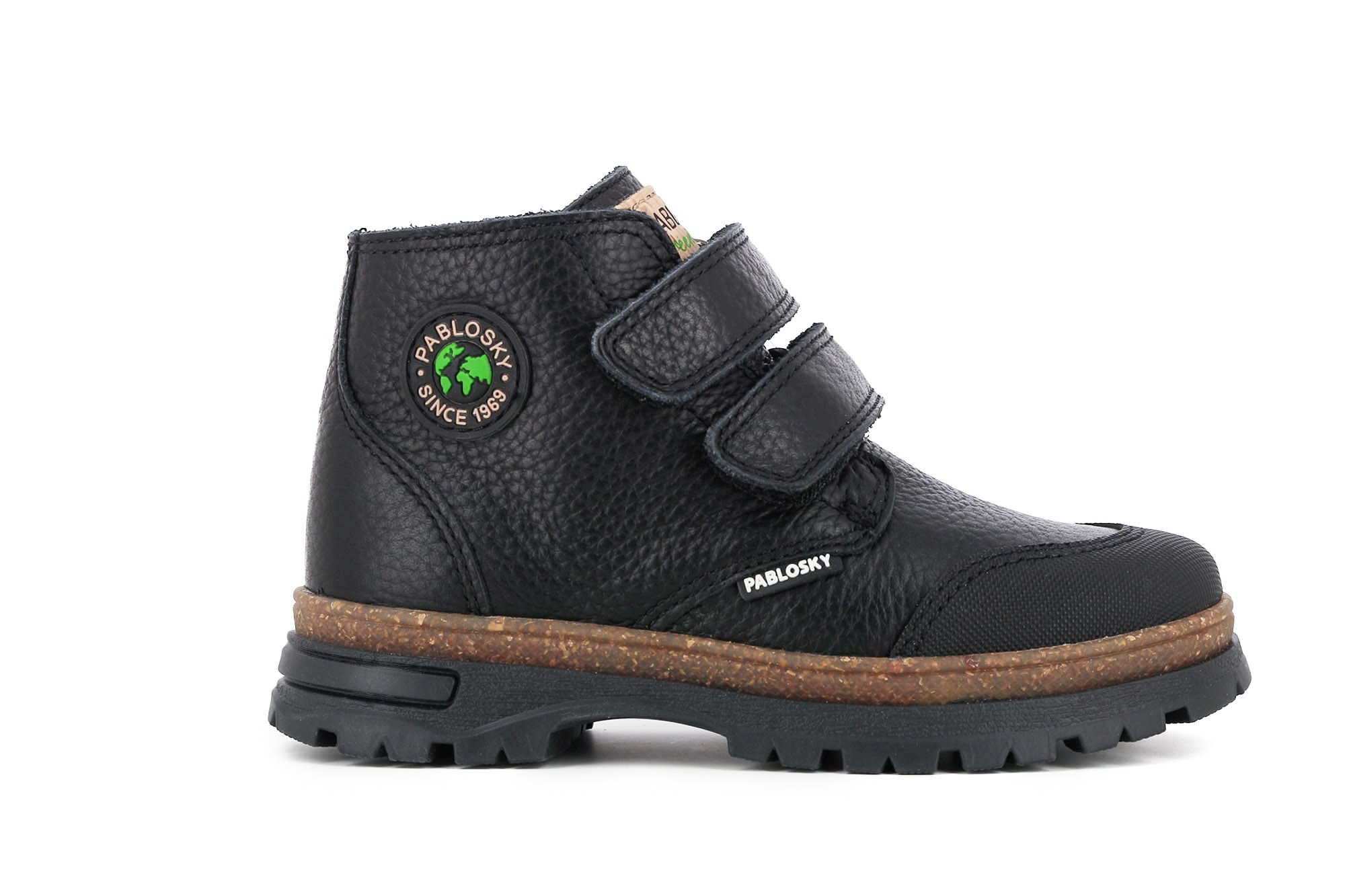Botas Infantil de Pele com Velcro Pablosky Preto-2