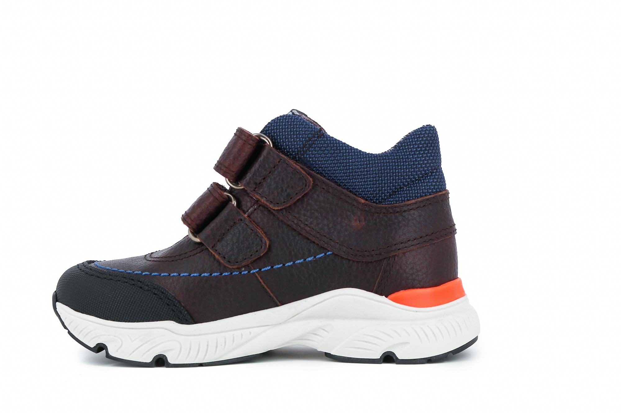 Botas Infantil de Pele com Velcro Pablosky Castanho-4