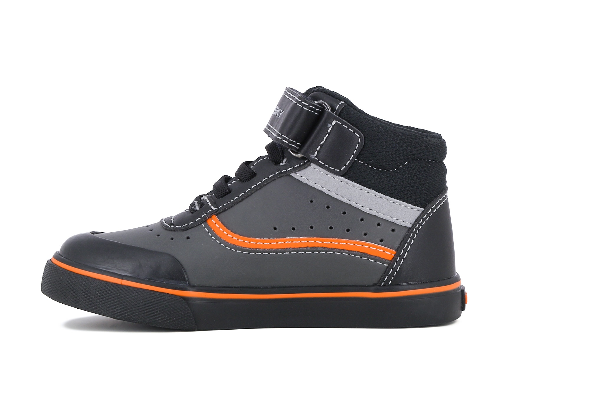Sapatilhas Desportivas Tipo Bota Infantil com Velcro Preto / Laranja-4