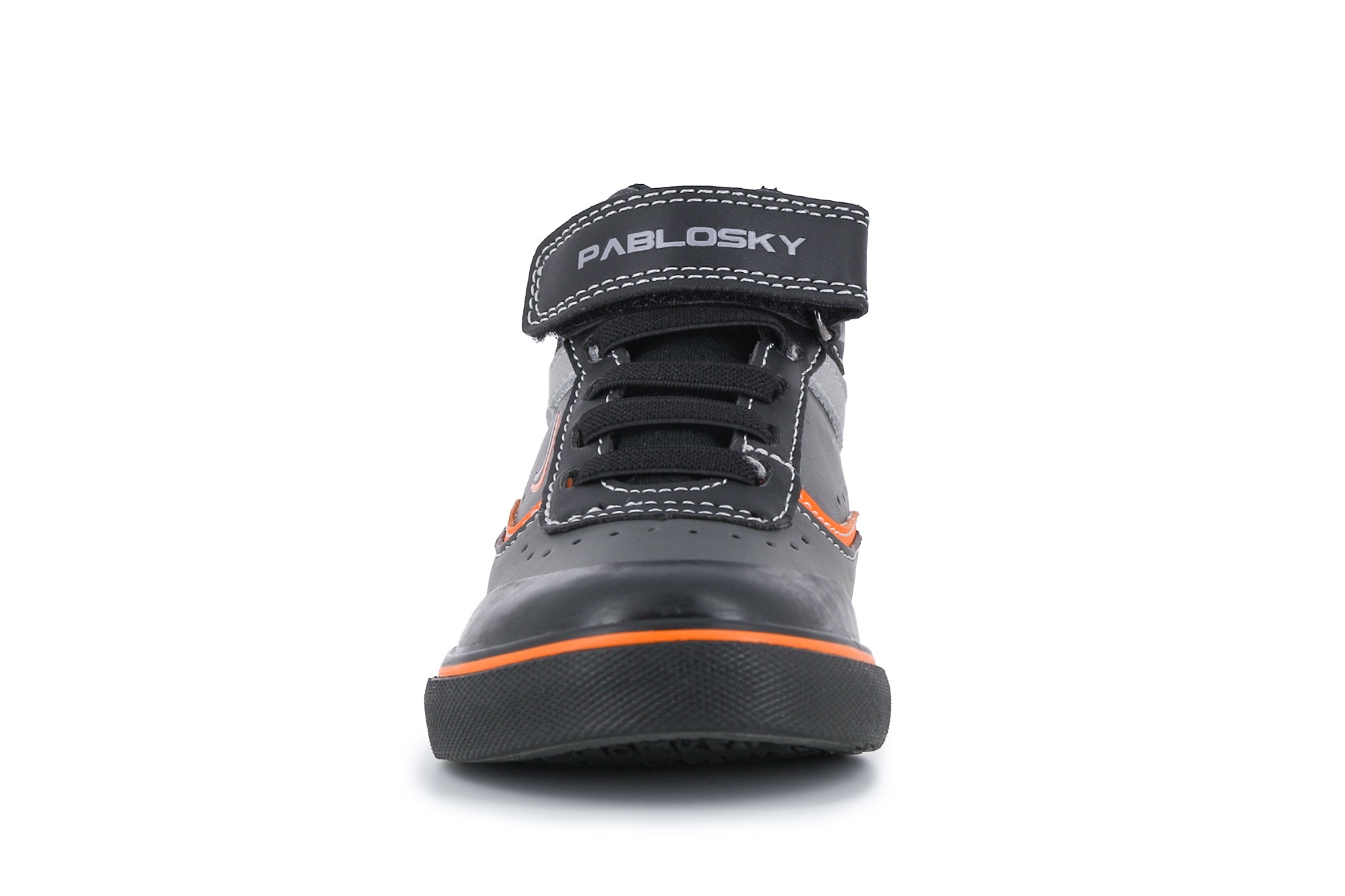 Sapatilhas Desportivas Tipo Bota Infantil com Velcro Preto / Laranja-5