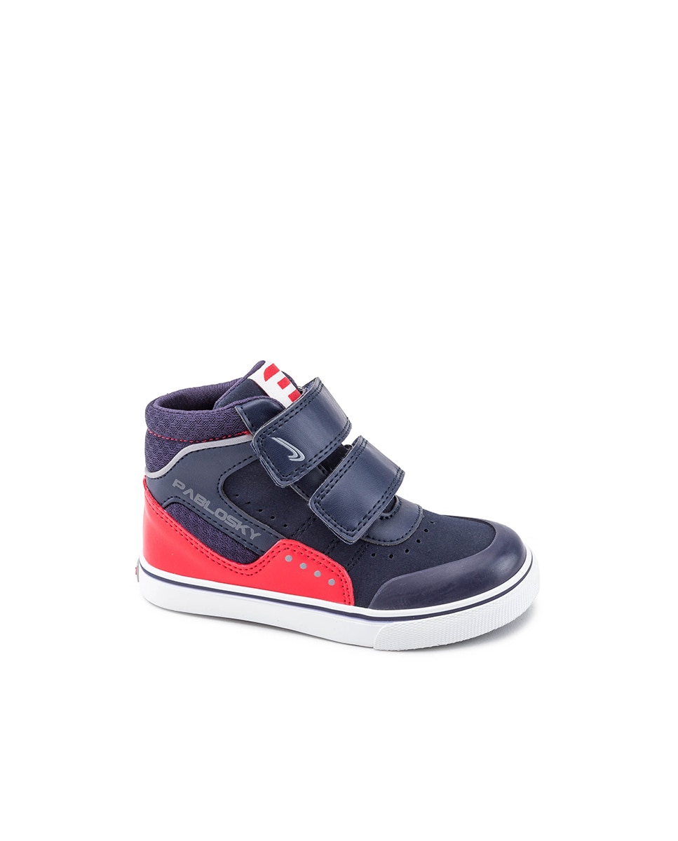Sapatilhas Desportivas Abotinadas com Velcro Duplo Pablosky Azul-marinho / Laranja-1