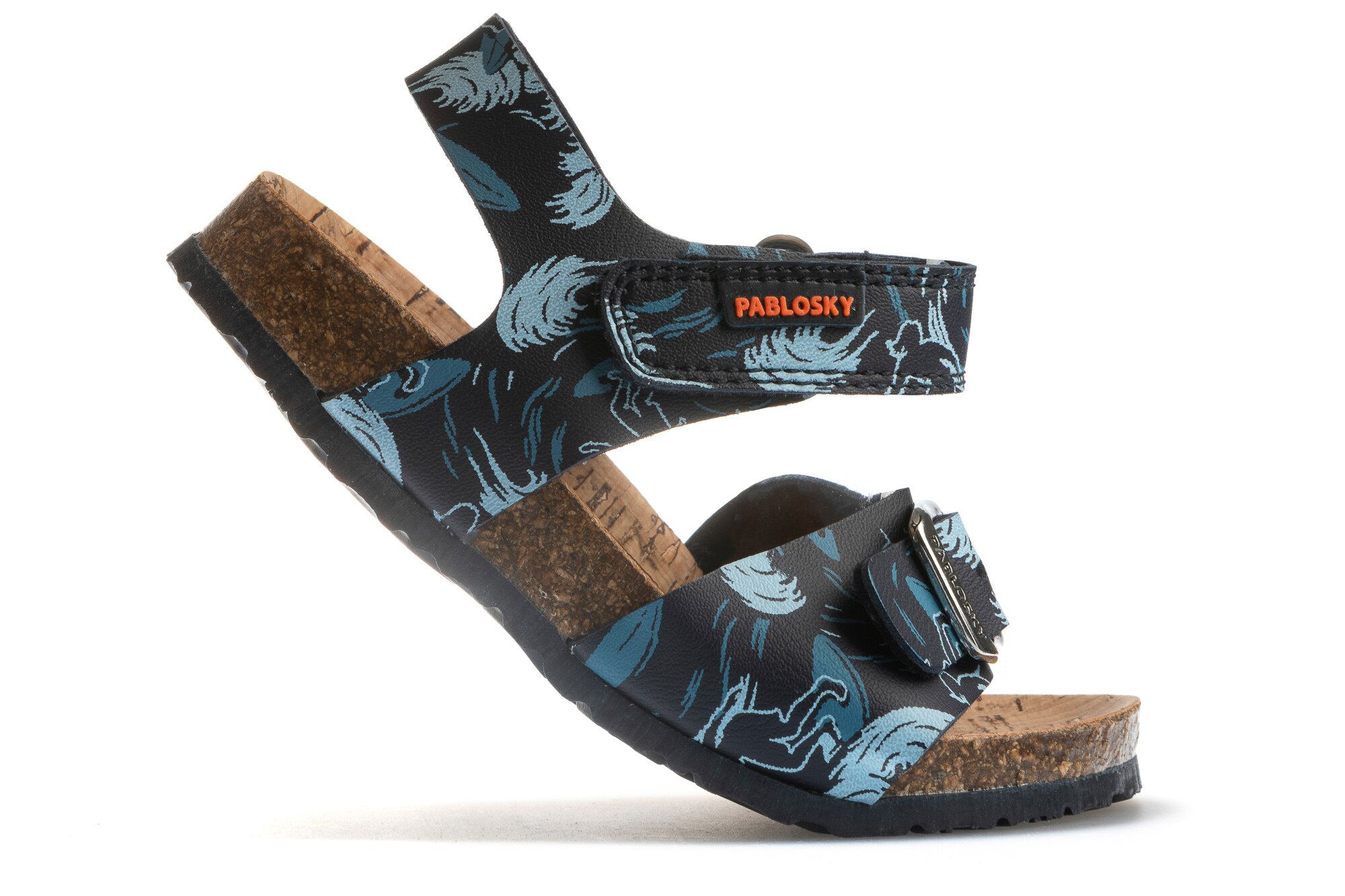 Sandálias Infantil de Materiais Reciclados com Velcro Pablosky Azul-marinho-2