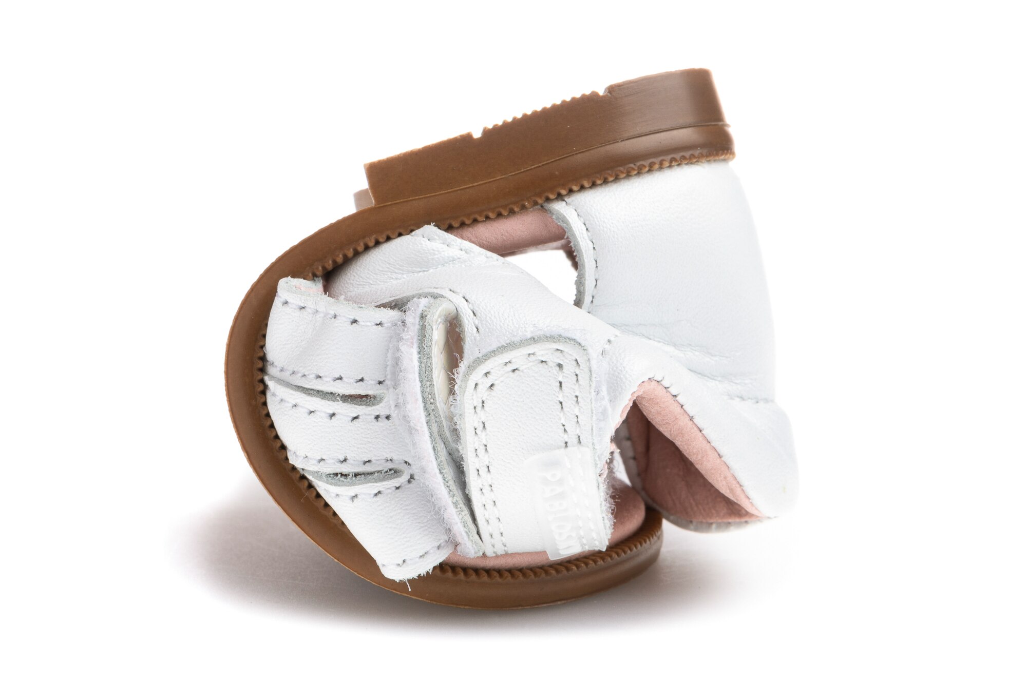 Sandálias para Bebé Brancas de Pele com Velcro Pablosky Branco-3