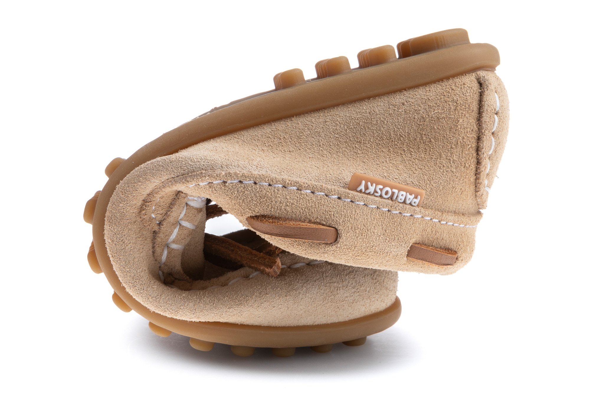 Mocassins Unissexo de Couro Pablosky Bege-3