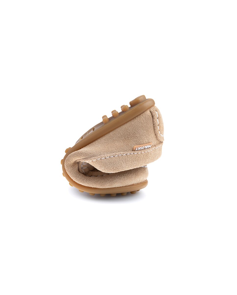 Mocassins Unissexo de Couro Bege-2